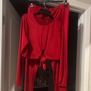 SHEIN Red Two-Piece Set
